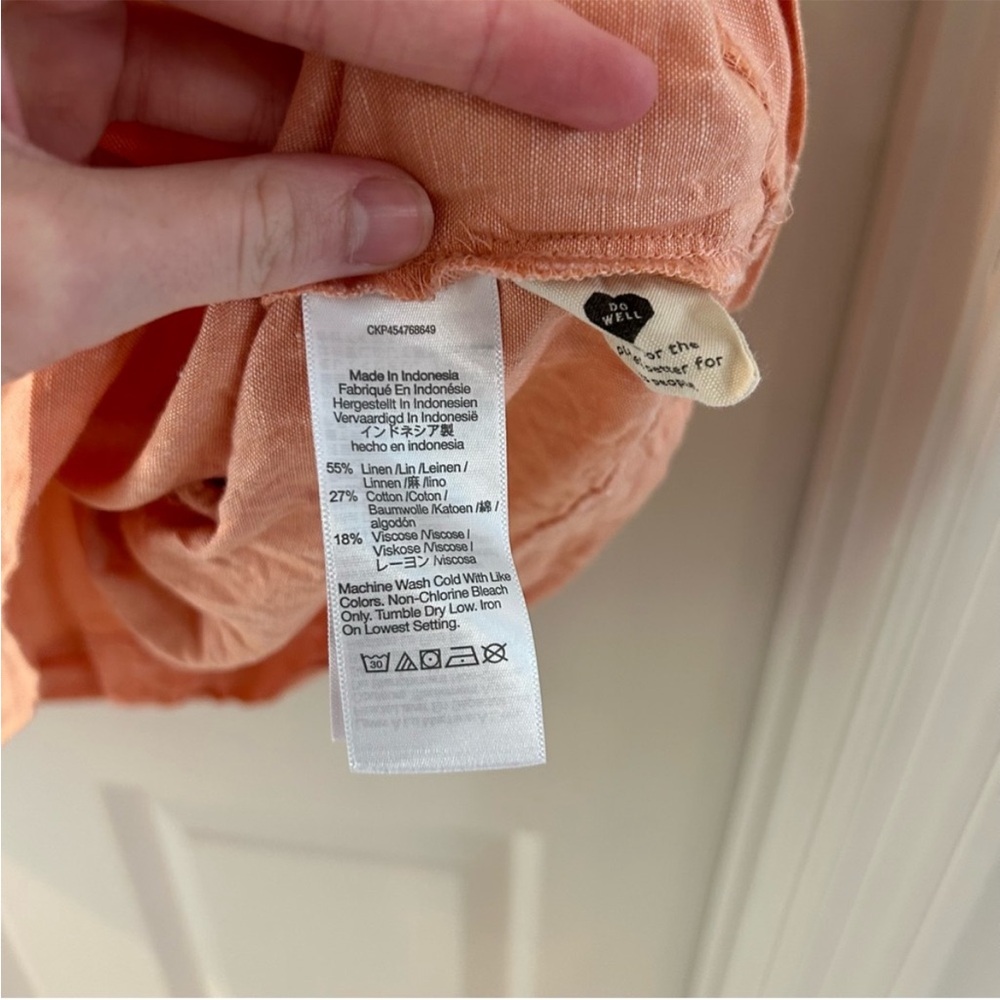 Madewell Creamsicle Allie Linen Blend Square Neck Babydoll Mini Dress - Picture 5 of 10